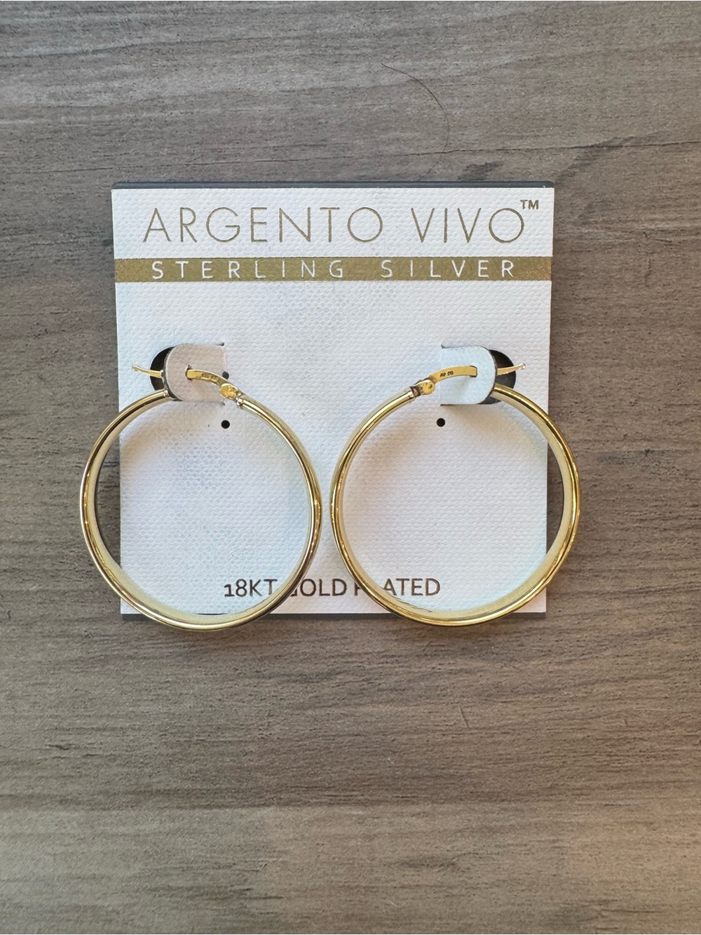 Argento Vivo 18KT Gold Plated Hoop Earrings - Gold